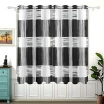 White and Black Thermal Blackout Curtains 63x55 Inch 2 Panels Grommet Window Drapes for Bedroom Living Room