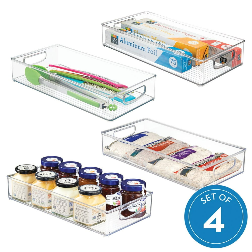 iDesign Clear Kitchen Organizational Bins 4 Pack