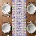 thumbnail image 6 of Easter Bunny Table Runner - 48 Inch Long, Kitchen Dining Table Runner Dresser Scarves, Spring Easter Eggs Chick Floral Purple Check Farmhouse Decor for Coffee Tables Wedding Party Banquet, 6 of 8