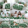 thumbnail image 5 of Monstera Leaf Comforter Set California King Size, Tropical Plants Summer Green Plant Soft Bedding Set for Man Woman, 4 Pieces Duvet Cover Set with Fitted Sheet, 2 Pillowcases, 5 of 9