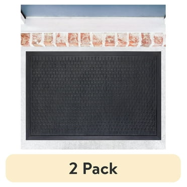(2 pack) Mainstays Ridge Scraper Rubber Doormat 24" x 36"