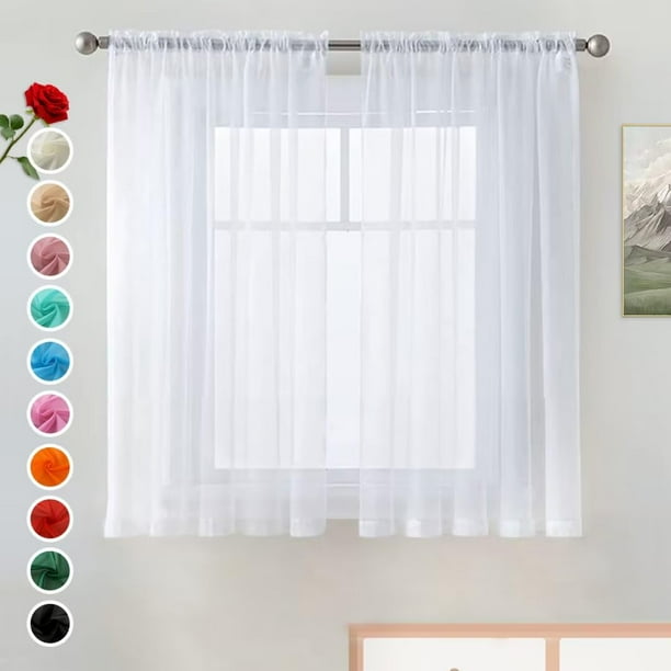 Forros para cortinas de ventana SpaceDresser Basic, gasa transparente, color blanco