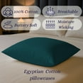 thumbnail image 4 of Amay Organic Cotton Pillowcases, Set of 2 Soft & Breathable 500TC Luxury Classic Weave Pillow Covers, Todller Size, Cooling & Durable Hotel Quality Bedding Essentials,Teal, 4 of 7