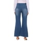 thumbnail image 3 of INSPIRE CHIC Pantalones de maternidad de mezclilla para mujer, corte acampanado, elásticos, de tiro medio, con dobladillo deshilachado, pantalones de embarazo, jeggings 2XL Azul, 3 of 6