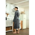 thumbnail image 3 of U2SKIIN Mens Fleece Robe, Soft Warm Long Plush Shawl Collar Fleece Bathrobe,(Dark Grey,S-M), 3 of 5
