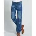 thumbnail image 2 of SSLR Mens Ripped Jeans Regular Fit Distressed Stretch Denim Jeans, 2 of 7