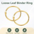 thumbnail image 3 of Uxcell 20Pcs Loose Leaf Binder Rings, 1.7 Inch Metal Open Card Rings Heavy Duty Book Rings for Key Index Card Rings Paper Rings Office, Gold Tone, 3 of 7