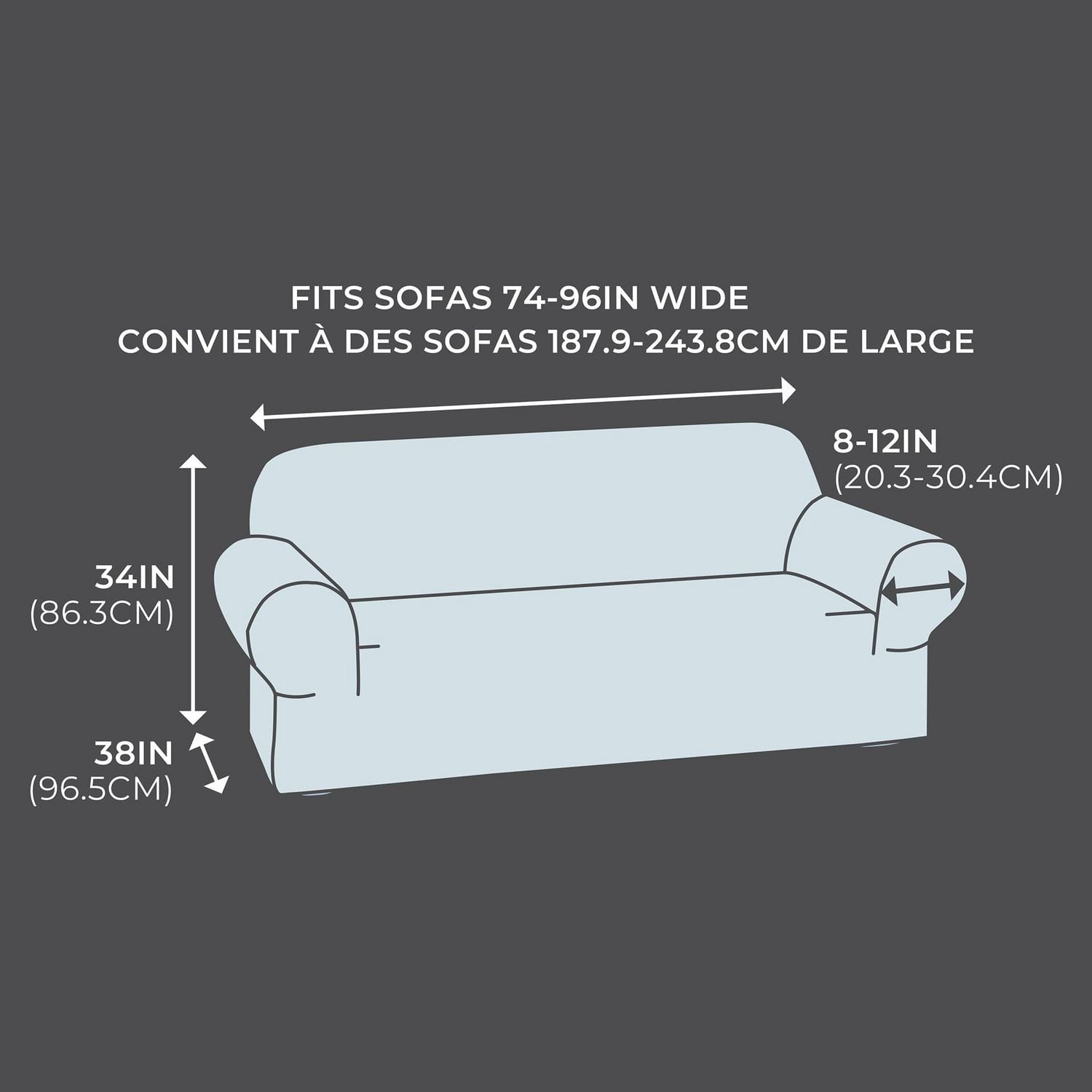 SmartFit Boucle Stretch Sofa Recycled Fabric Slipcover, 1-Piece, Machine Washable, Tan