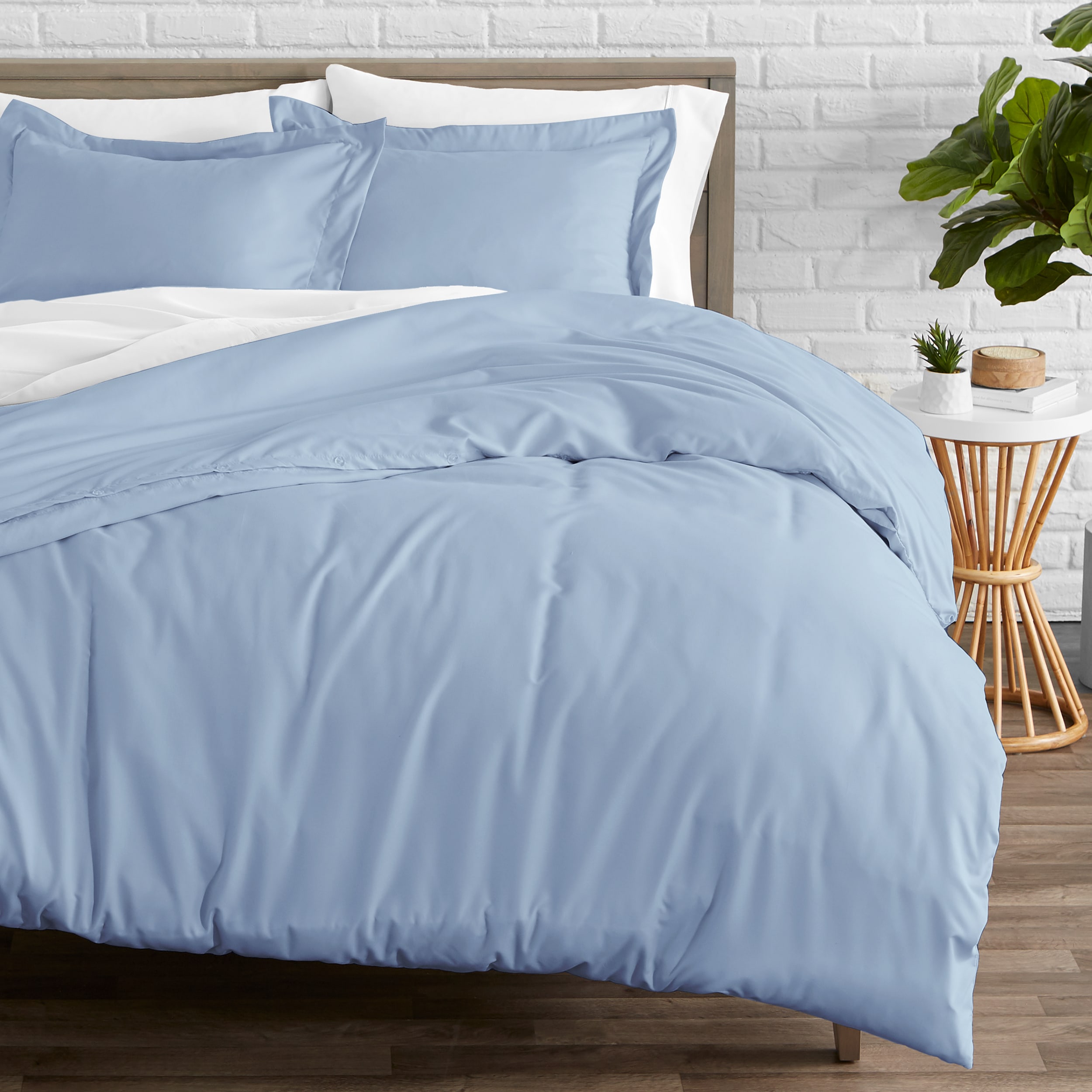 Twin//Twin XL, Grey Hypoallergenic Premium 1800 Ultra-Soft Bare Home Duvet Cover Twin//Twin Extra Long Easy Care and Wrinkle Resistant Brushed Microfiber