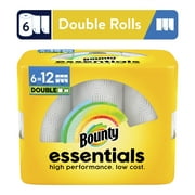 Bounty Essentials Select-A-Size Paper Towels, 6 Double Rolls, White, 108 Sheets per Roll