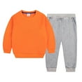 thumbnail image 2 of Toddler Clothes For Boys Kids Spring Fall Solid Color Long Sleeve Elastic Waist 6M 1T 2T 3T 4T 5T Everyday Outfit Set 2 Piece, 2 of 4