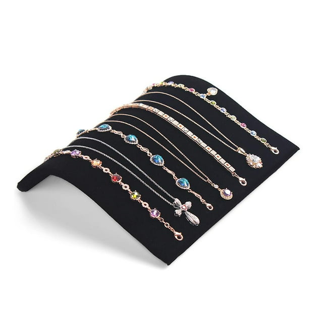 Présentoir en velours pour colliers, chaînes et pendentifs - Noir