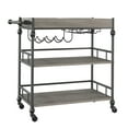 thumbnail image 1 of Yiwa 3-Tier Rolling Bar Carts with Wine Rack and Glass Holder, Mobile Serving Cart for Kitchen, Living Room, Dining Room, Stylish Beverage Cart for Entertaining, Storage, Home Decor, 1 of 4