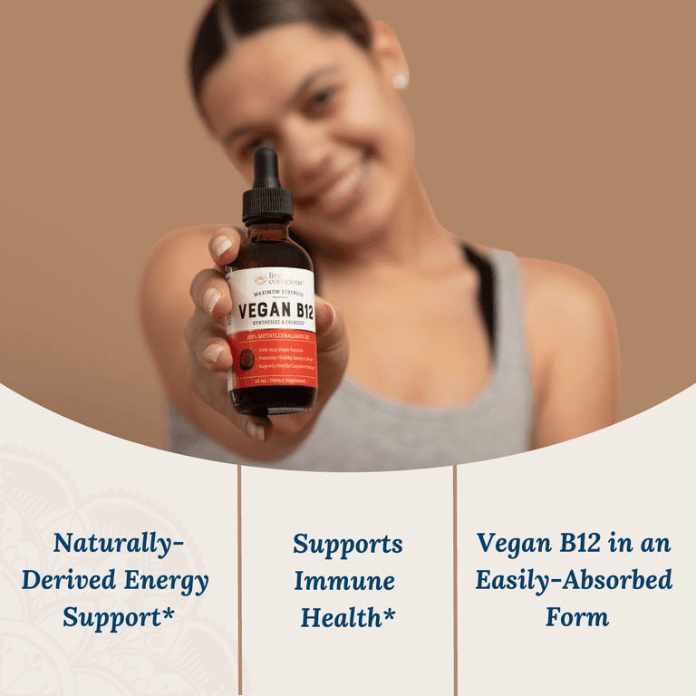 Live Conscious, Vegan B12 Sublingual Drops, 5000 mcg, 60 Servings - Walmart.com Live Conscious, Vegan B12 Sublingual Drops, 5000 mcg, 60 Servings - Walmart.com