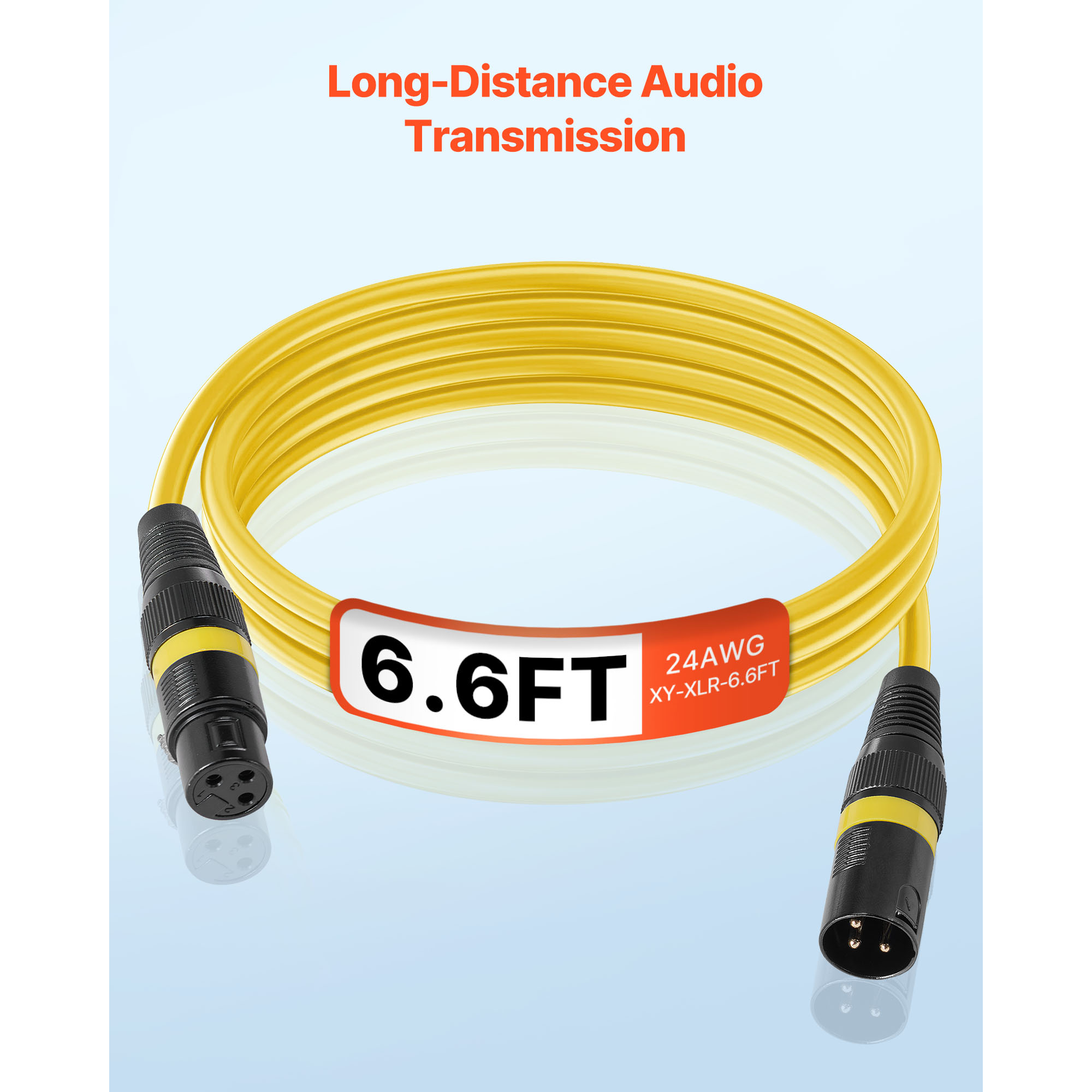 KFFKFF 6.5 ft XLR Cable, 10-Pack, Shielded Balanced Male to Female Microphone Cords with Gold-Plated 3-Pin Connectors, Ideal for Stage Lighting, Microphones, Amplifiers, Mixers, and Speaker Systems
