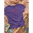 thumbnail image 3 of Love You Mom Red Lineart Shaped T-Shirt Women -Image by Shutterstock, Female Small, 3 of 4