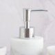 thumbnail image 2 of Dispensador de jabón de manos, dispensador de jabón de contenedor de aceite esencial de champú recargable de resina veteada en forma de cilindro para baño, cocina (270 ml/blanco), 2 of 4
