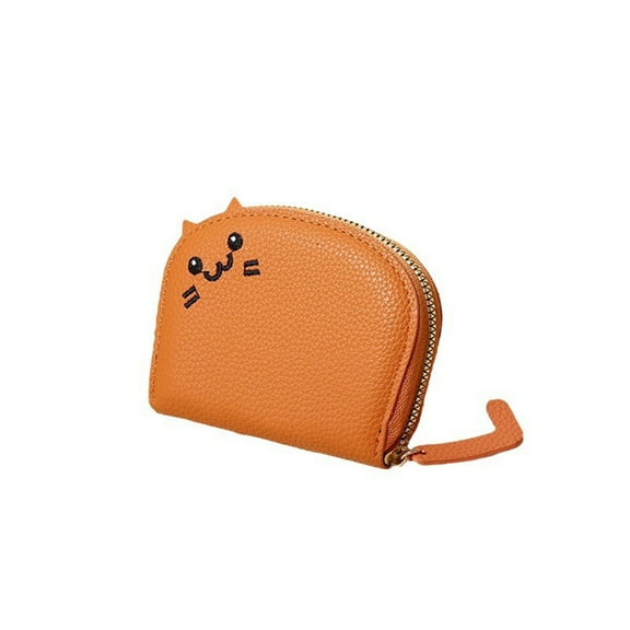 L.YY Women's Cat Card Credit Wallet, Orange