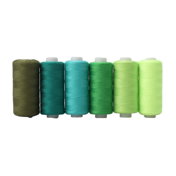 Bearachild Juego de hilos laterales de bloqueo - Imprescindible para los entusiastas de la costura Hilo de hilo para herramienta de artesanía de De coser Línea verde de 6 colores