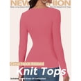 thumbnail image 4 of Women's Ribbed Long Sleeve Crewneck Sweater Knit Fitted Soft Light Pullovers Sweater Fall Basic Casual Tops, 4 of 7