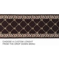 thumbnail image 3 of Custom Size Runner Rug Fleur De Lis French Design Brown Color 26 or 31 inch Wide Pick Your Length Non-Slip Rubber Backing Stair Runner, 3 of 6