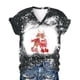 thumbnail image 4 of Pntutb Mujeres Casual Loose Christmas Elk Cuello en V Camisetas de manga corta Hombres Mujeres tops Pntutb Pntutb-8721, 4 of 6