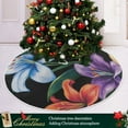 thumbnail image 2 of Various Flowers Christmas Tree Skirt Stand Mat Waterproof Floor Protection Mat for Holiday Decoration, 2 of 6