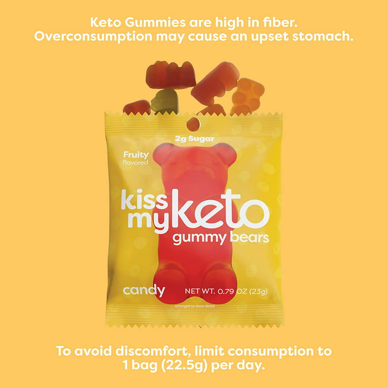 Kiss My Keto Gummies Candy – Low Carb Candy Sour Bears, Keto Snack Pack –  Healthy Candy Gummys – Vegan Candy, Keto Gummy Candy – Keto Candy Gummies