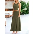 thumbnail image 4 of PRETTYGARDEN Women's 2 Piece Maxi Skirt Sets Casual Summer Knit Cropped Tank Top High Waisted Long Skirts Outfit, 4 of 9