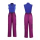 thumbnail image 1 of Nvse*3PC Adult Women Blue Vest& Purple Drawstring Waist Pants Women Men HalloweenVampires Movies Horror Fans(Blue )2XL, 1 of 5
