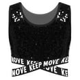 thumbnail image 4 of dPois Kids Girls Sparkle Sequin Hip Hop Dance Top Vest Crisscross Back Sleeveless Metallic Jazz Tank Black 14, 4 of 6