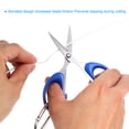 thumbnail image 5 of Uxcell Fishing Scissors Stainless Steel Non-Slip Braided Serrated Edge Scissor with Safety Cover Lanyard, Blue, 5 of 6