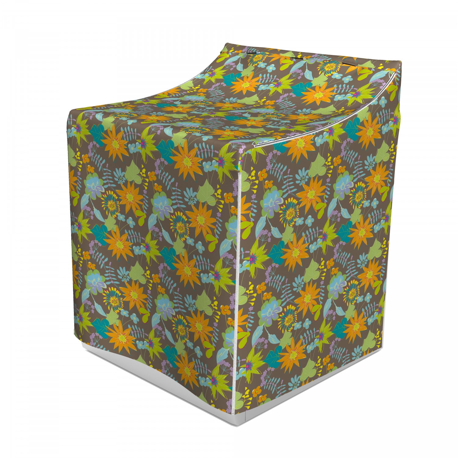 Floral Washer Cover, Flowers Colorful Spring Blossoms Tropical Retro ...