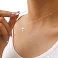 thumbnail image 6 of VNOX 925 Sterling Silver Cross Necklace for Women - Faith Cross Chain Necklaces Small Dainty Pendant Jewelry Gifts for Teenager, Easter First Communion Baptism Birthday, 6 of 9