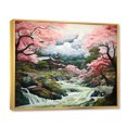 thumbnail image 2 of Designart "Zen Garden Asian Painting III" Asian Floater Framed Canvas Art Print, 2 of 7