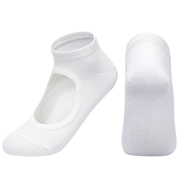 Ladies‘ Solid Color Backless Grip Socks Yoga Ankle Sports Socks Ladies‘ Anti Slip Slippers Socks Red