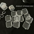 thumbnail image 3 of Trianu 50Pcs Mini Clear Jewelry Box, 1.37 x 1.37inch Earring Organizers with Hinged Lid Small Plastic Storage Box for Earrings Chains and Small Items, 3 of 10