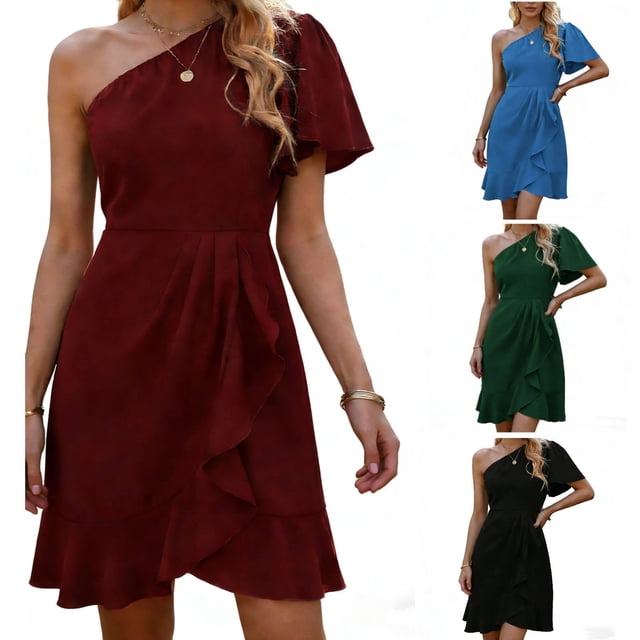 Sentmoon Robes d'Été pour Femmes 2026 Vacances Formelles Sans Manches Robe de Cocktail Printemps Couleur Unie Coupe Régulière Grande Taille Jolies Robes d'Été pour Femmes Tendance pour l'Été et Temps Chaud Vert TG