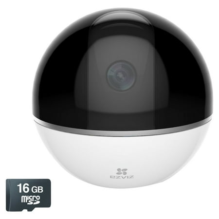 EZVIZ Mini 360 Plus 1080p HD Pan/Tilt/Zoom Home Security Camera - WiFi Surveillance System, Works with Google Home with pre-installed 16GB Micro SD