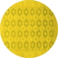 thumbnail image 1 of Ahgly Company Machine Washable Indoor Round Oriental Yellow Traditional Area Rugs, 8' Round, 1 of 4