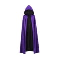 thumbnail image 2 of Capa de Halloween para niños disfraz de mago jinwen Capucha violeta 140 cm, 2 of 8