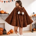 thumbnail image 4 of Wearable Halloween Blanket Hoodie Flannel Hooded Halloween Cape Flannel Throw Cloak for Women Cozy Halloween Loungewear, 4 of 6