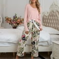 thumbnail image 5 of SWSMCLT Women's Baggy Loungewear Plus Size Loungewear Set Billowy Elastic Band Pajama Set Breathable Crew Neck Cute Pink Medium, 5 of 5