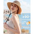 thumbnail image 3 of Beach Hats for Women, Wide Brim Sun Straw Hat for Women, Sun Hat UPF 50+ UV Protection, 3 of 5