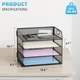 thumbnail image 3 of Organizador de Papel Marbrasse de 4 Niveles para Cartas en Negro, 3 of 7