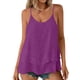 thumbnail image 3 of TaTaai Women's Casual Sleeveless Double Layer Flowy Slub Cotton Adjustable Spaghetti Strap Camisole Top Ladies Soft Comfortable for Daily Travel Shopping Streetwear All Season Wear Gift, 3 of 8