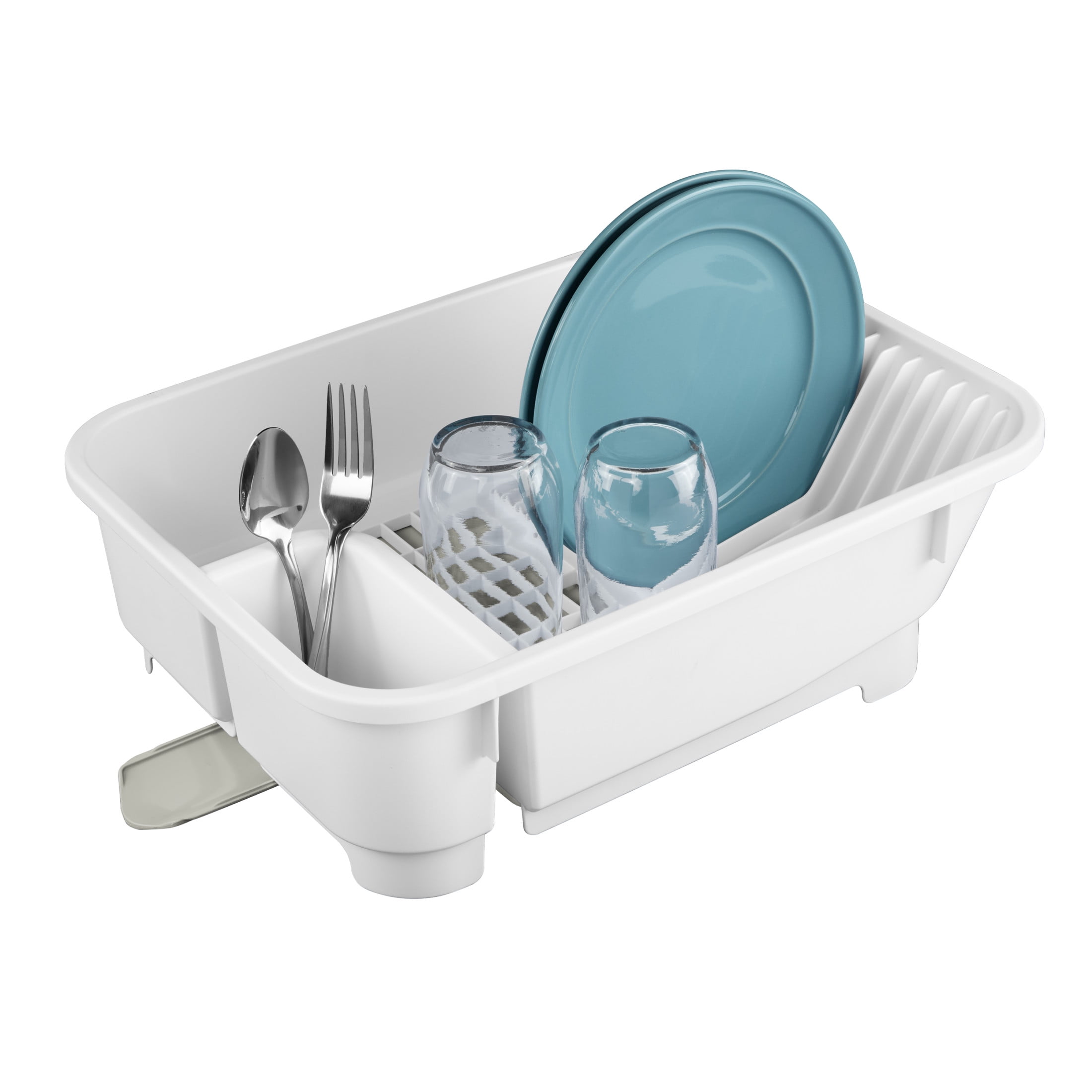 (5 pack) Mainstays Kitchen Sink Organizer Set with Self-Draining Caddy, Soap Dispenser, Sponge Holder and Retractable Spout for Sink Storage, White
