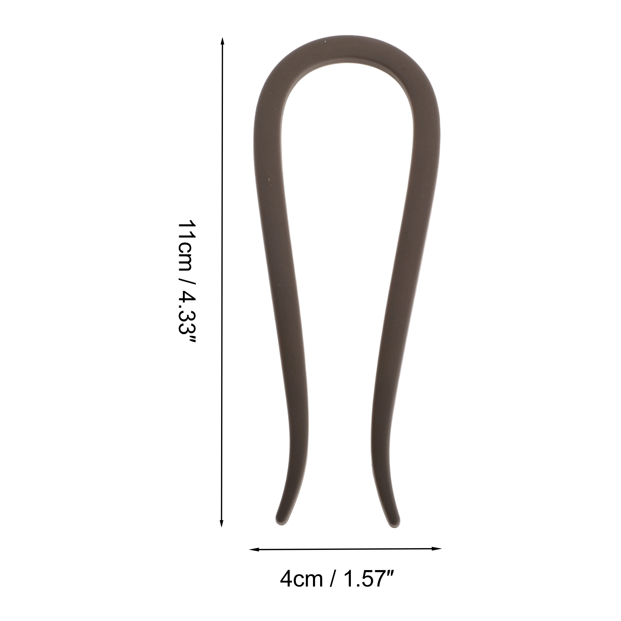 Unique Bargains U-shaped Hair Pin 4.33"x1.57" 1 Pc Matte Dark Brown