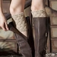 thumbnail image 3 of Womens Boot Socks Winter Warm Crochet Knitted Boot Cuffs Topper Socks Short Leg Warmers Gifts, 3 of 5