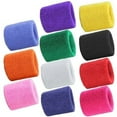 thumbnail image 3 of Eonox 2Pcs Sports Wristband Solid Color Absorbent Wrist Wrap Cotton Breathable Quick Dry Sweatband for Tennis Badminton, 3 of 8